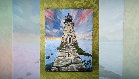 Картина акрилом Старый маяк